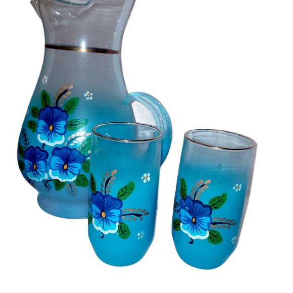 Mid Century Retro Blendo Glassware. Hand Painted G - Picture 6 of 13